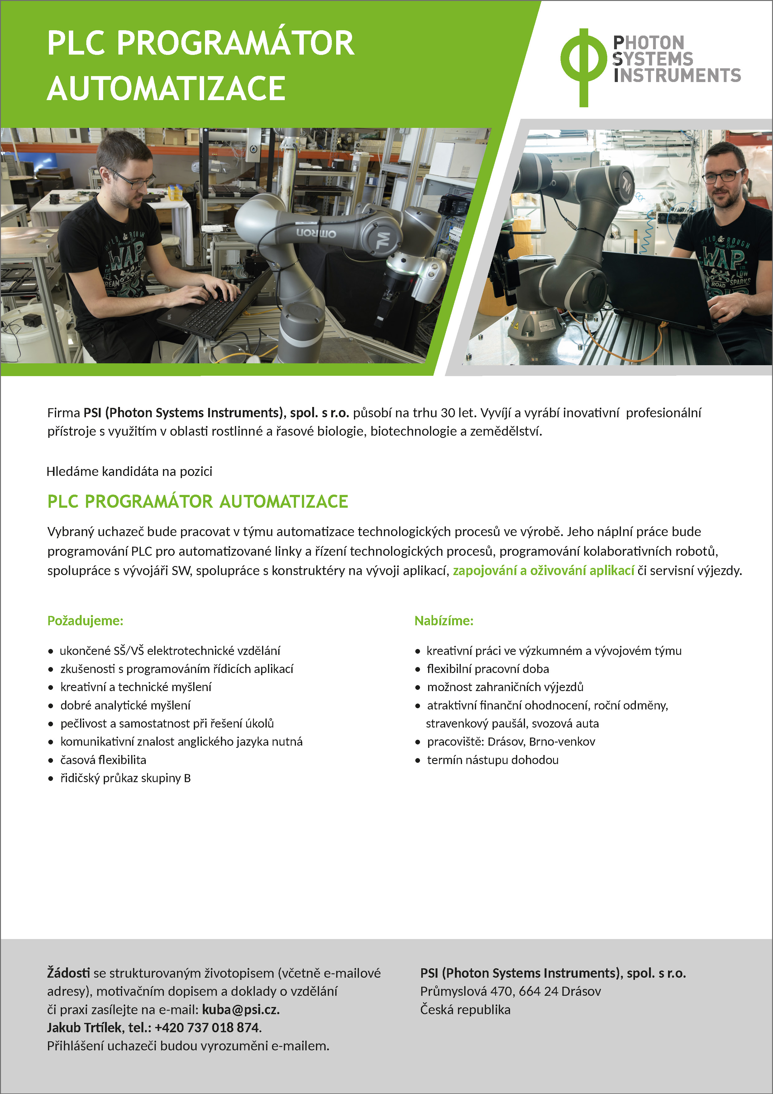 Obec Žďárec - Nabídka práce - PLC programátor automatizace